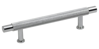 Hausen Knurled Cabinet T Bar Handle POLISHED CHROME - 96mm