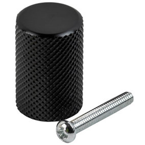 Hausen Knurled Cylinder Knob Handle - MATT BLACK