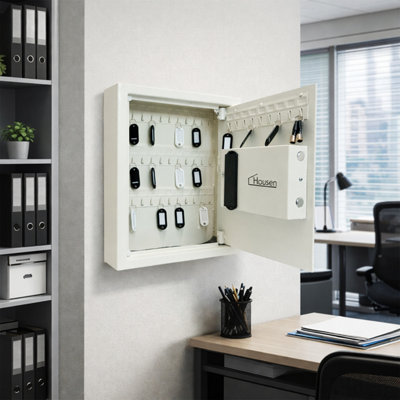 Hausen Wall Mounted 48 Key Electric Combination Lock Cabinet Safe