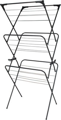 HAUSOWN 3-Tier Clothes Airer ,Indoor/Outdoor Laundry Rack, Foldable, Non-Slip Feet, Space-Saving