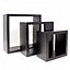 Hava Set of 3 Cube Floating Wall Shelves, Black