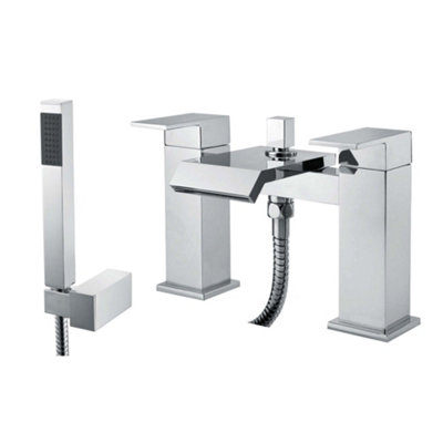 Havana Polished Chrome Deck-mounted Bath Shower Mixer Tap with Handset