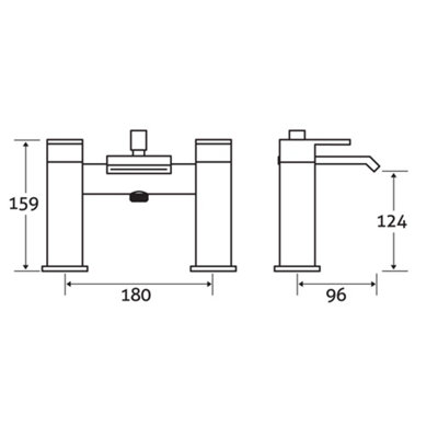 Havana Polished Chrome Deck-mounted Bath Shower Mixer Tap with Handset - 3