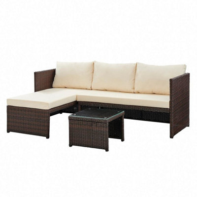 Rattan corner deals sofa set b&q