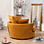 Havana Velvet Fabric Swivel Based Base Cuddle Chair - Orange