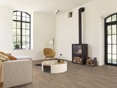 Havanna Brown Oak Effect Vinyl Flooring 3m x 2m (6m2) - 4