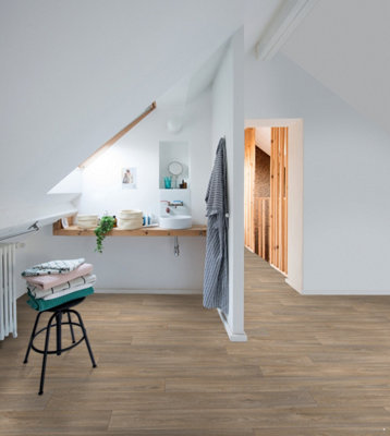 Havanna Brown Oak Effect Vinyl Flooring 4m x 4m (16m2) - 4