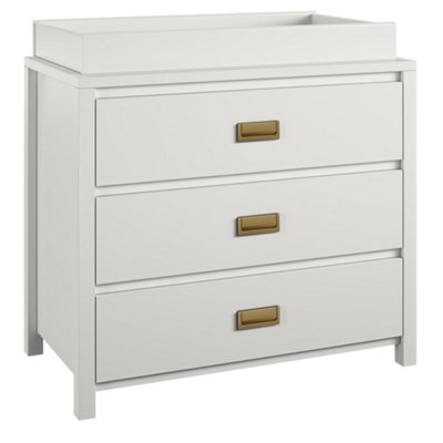 Haven 3 Drawer Dresser with Changing Topper White