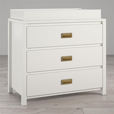 Haven 3 Drawer Dresser with Changing Topper White
