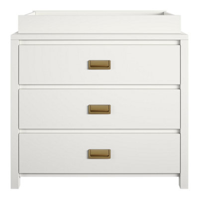 Haven 3 Drawer Dresser with Changing Topper White