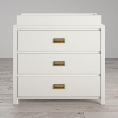 Haven 3 Drawer Dresser with Changing Topper White