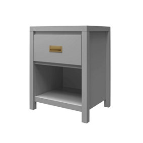 HAVEN, DOVE GREY BEDSIDE TABLE