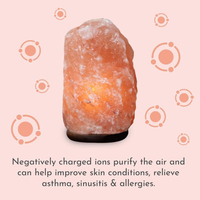 Haven Himalayan Crystal Handcrafted Salt Lamp Wooden Base Large