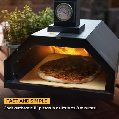 Haven Outdoor Wood Fired Pizza Oven with Pizza Stone, Pizza Paddle & Rain Cover