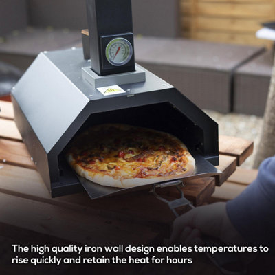 Haven Outdoor Wood Fired Pizza Oven with Pizza Stone, Pizza Paddle & Rain Cover
