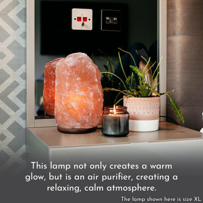Haven Pink Himalayan Salt Lamp on a Premium Wooden Base Natural Mood Light and Home Decor