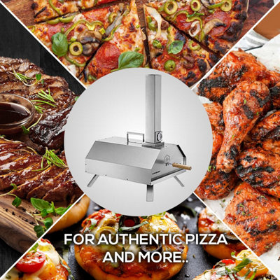 Haven Pizza Oven with Built in Thermometer, Rain Cover and Pizza Paddle, Silver