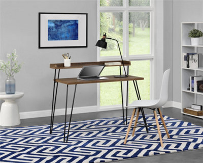 Haven Retro Desk with Riser in Walnut Look