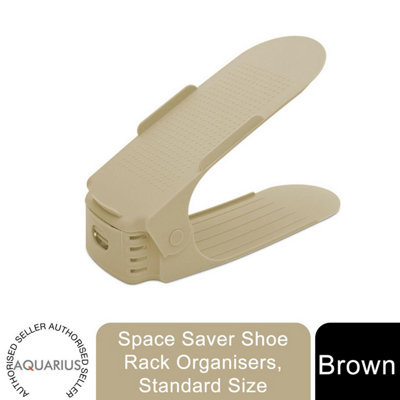 Haven Space Saver Shoe Rack Organiser Standard Size Easy Clean & Sturdy, Brown