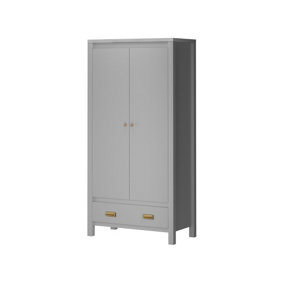 Haven Wardrobe with 1 Drawer 2 Doors Dove Grey