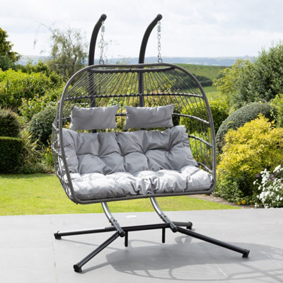 Haversham Swinging Double Garden Seat - Light Grey