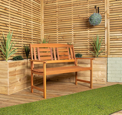 Hawkshead 2 Seater Outdoor Wooden Garden Patio Bench