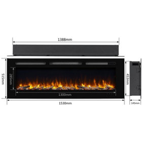 Hawnby Recessed Electric Fire - L - 60"
