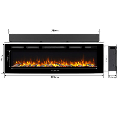 Hawnby Recessed Electric Fire - XL - 68" Price Comparisons | Compare The Build