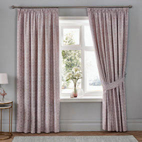 Hawthorne Pair of Pencil Pleat Curtains With Tie-Backs