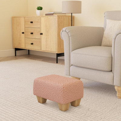 Hayden storage footstool Mahogany Wood Turned Leg - Plush Velvet ...