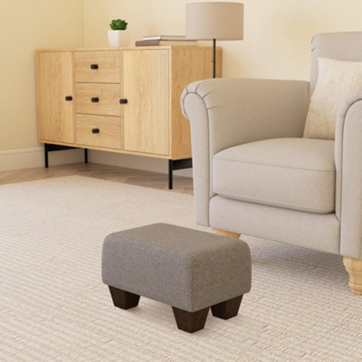 Hayden storage footstool Natural Wood Contemporary Leg - Plush Velvet ...