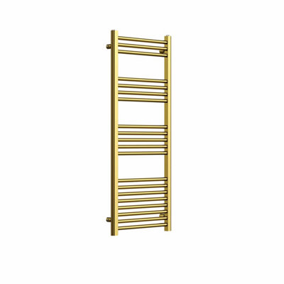 Haze Brushed Gold Straight Ladder Heated Towel Rail (H)1200x(W)500