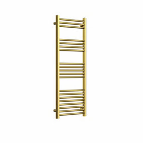 Haze Brushed Gold Straight Ladder Heated Towel Rail (H)1200x(W)500