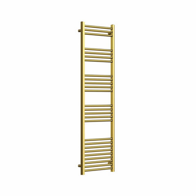 Haze Brushed Gold Straight Ladder Heated Towel Rail (H)1600x(W)500