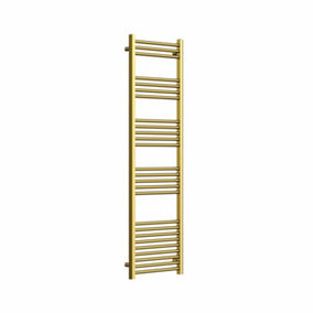 Haze Brushed Gold Straight Ladder Heated Towel Rail (H)1600x(W)500