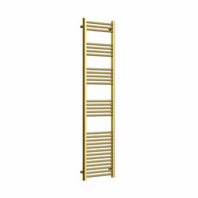 Haze Brushed Gold Straight Ladder Heated Towel Rail (H)1800x(W)500