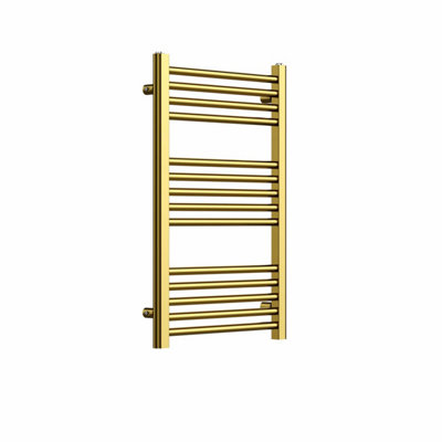 Haze Brushed Gold Straight Ladder Heated Towel Rail (H)770x(W)500