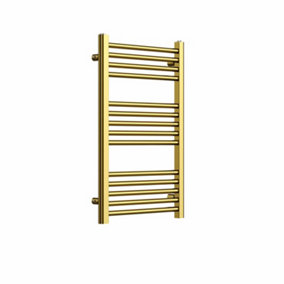 Haze Brushed Gold Straight Ladder Heated Towel Rail (H)770x(W)500