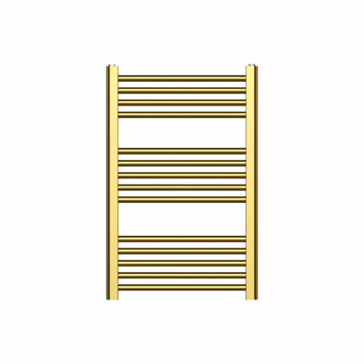 Haze Brushed Gold Straight Ladder Heated Towel Rail (H)770x(W)500