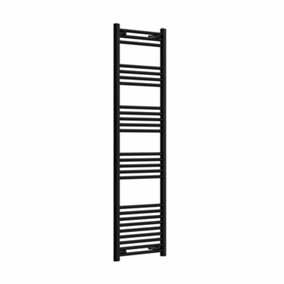 Haze Matt Black Straight Ladder Heated Towel Rail (H)1600x(W)500