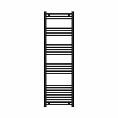 Haze Matt Black Straight Ladder Heated Towel Rail (H)1600x(W)500