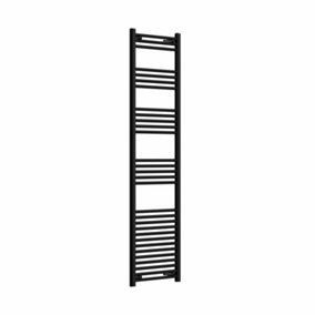 Haze Matt Black Straight Ladder Heated Towel Rail (H)1800x(W)500