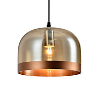 HAZEL - CGC Copper Champagne Glass Dome Kitchen Island Ceiling Light