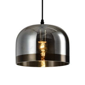 HAZEL - CGC Grey Smokey Glass Dome Ceiling Kitchen Island Light