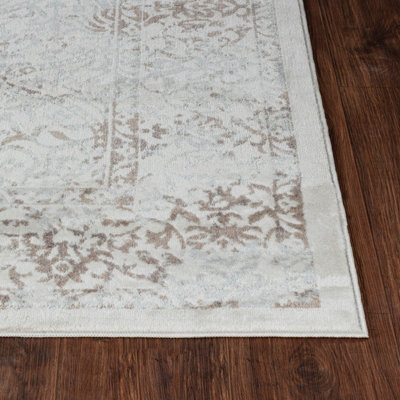 HAZEL Vintage Traditional Oriental Boho Tan/Ivory Area Rug 120 x 170 cm