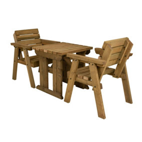 Hazels companion table and chairs set, wooden outdoor dining set (Rustic Brown finish)