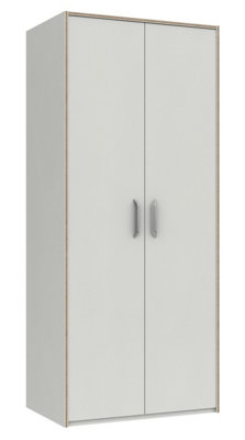Hazlemere 2 Door Robe - White with Oak Edging on Express Delivery and ...