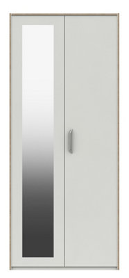 Hazlemere 2 Door Robe with Mirror - White with Oak Edging on Express ...