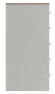 Hazlemere 5 Drawer Chest - White  with Oak Edging on Express Delivery and Ready Assembled