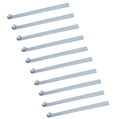 HD Strap Tailgate Straight Hinge for 12.5mm Pins 460mm Long Zinc Plated 10pc